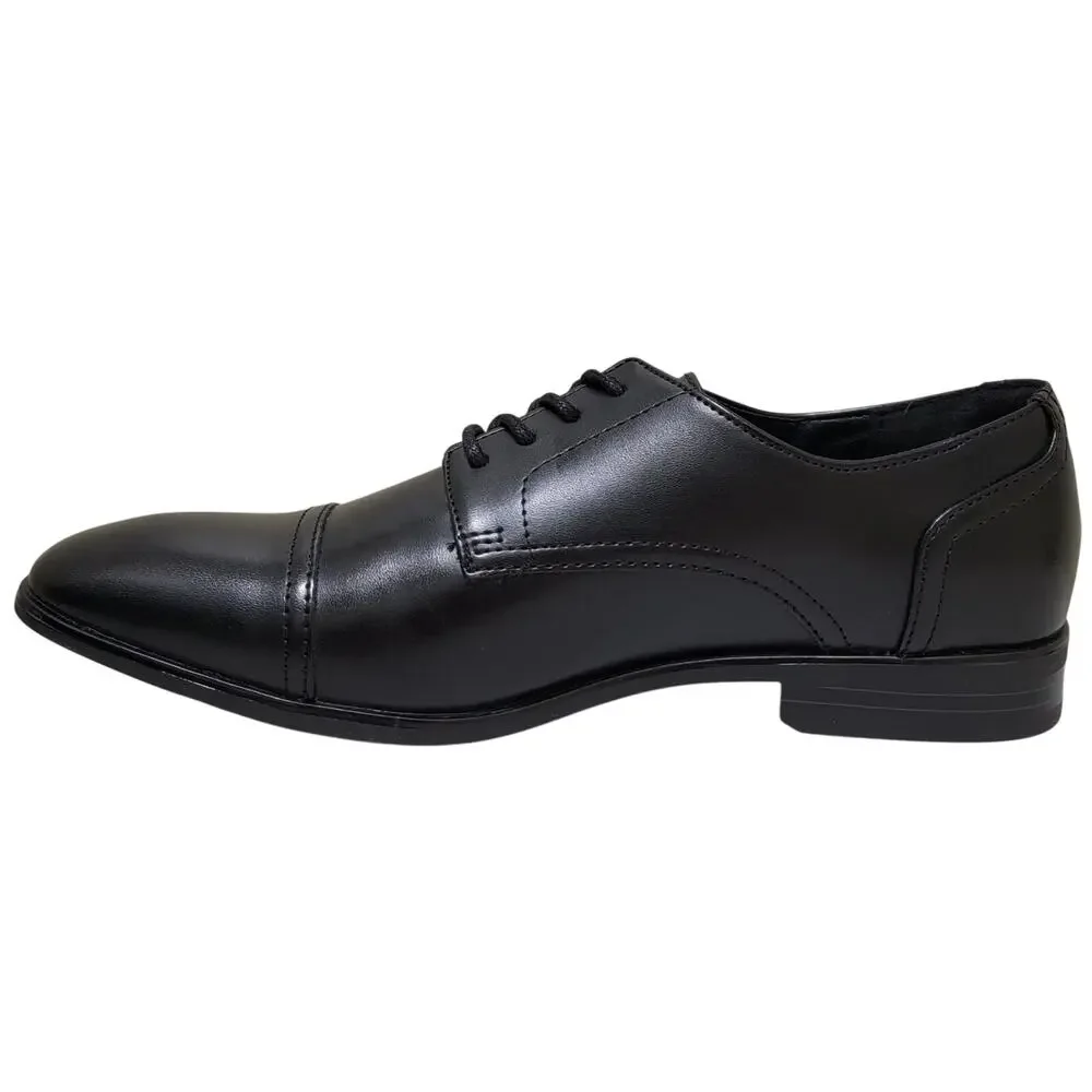 Alfani Men Quincy Cap Toe Derby Oxfords Size US 10M Black Faux Leather